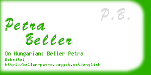 petra beller business card